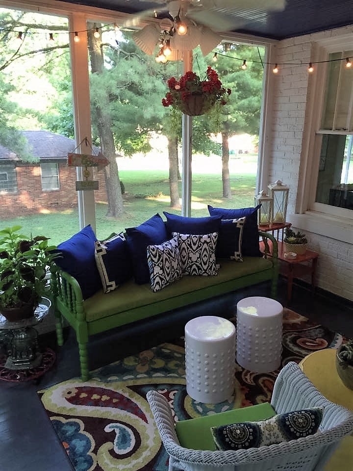 Decorated porch oasis