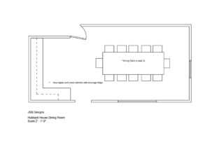 Proposed redesign of dining room at emergency shelter