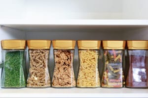 Glass jars for organizing pantry